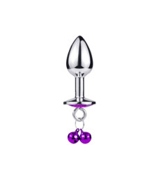 Plug bijou aluminium violet avec clochettes Taille S -  RY-001-A-ZB